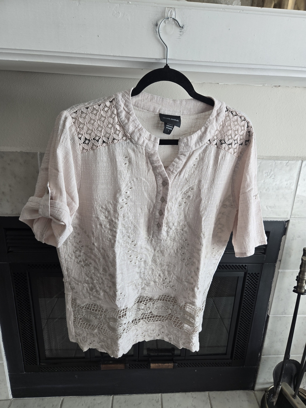 Light Pink Crochet Blouse 100% Cotton